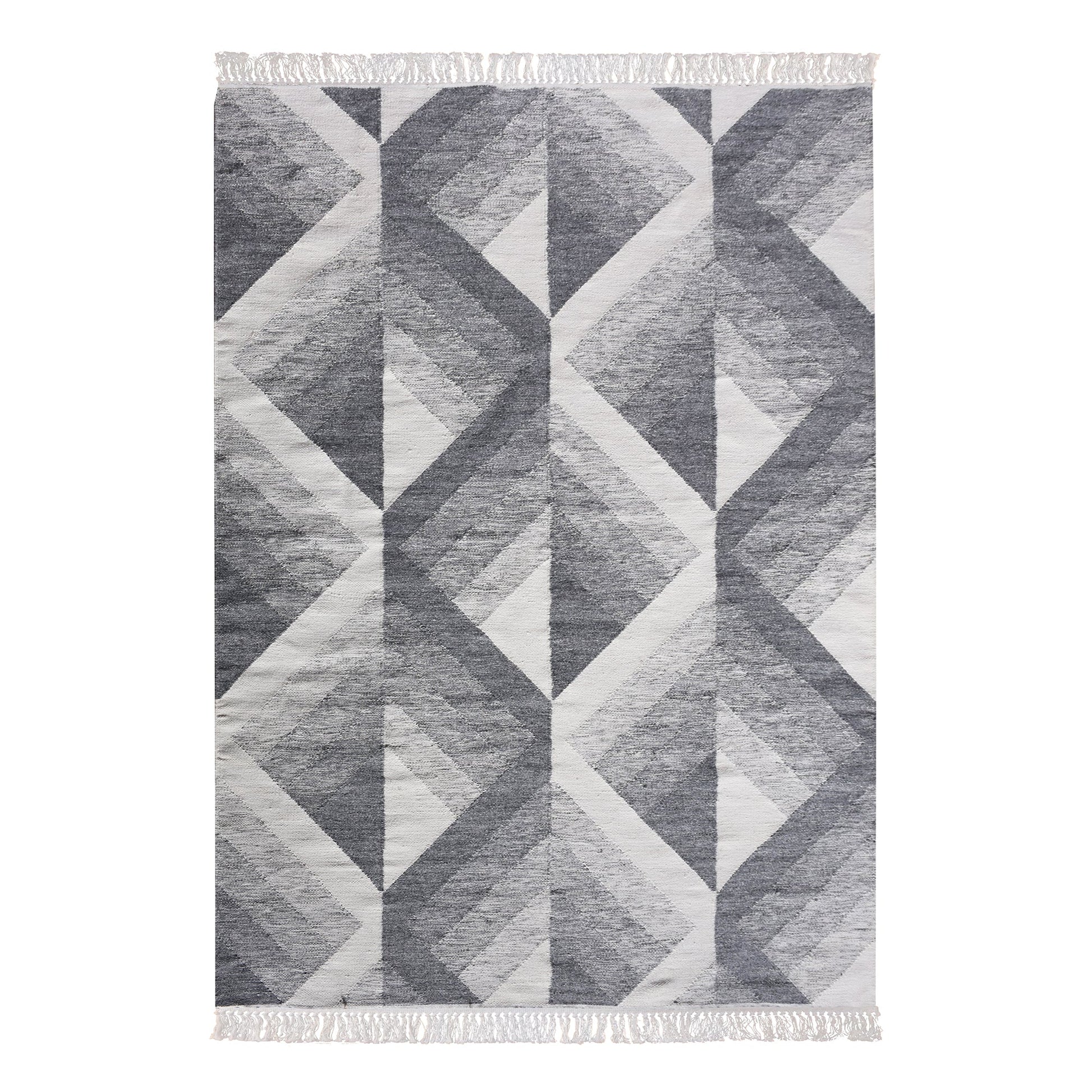 Area Rug, Bedroom Rug, Living Room Rug, Living Area Rug, Indian Rug, Office Carpet, Office Rug, Shop Rug Online, Pet, Grey, Natural White, Punja, Flat Weave, Geometrical
