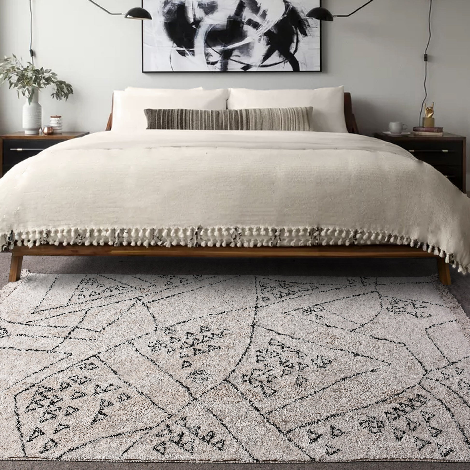 Area Rug, Bedroom Rug, Living Room Rug, Living Area Rug, Indian Rug, Office Carpet, Office Rug, Shop Rug Online, Cotton, Natural White, Classical