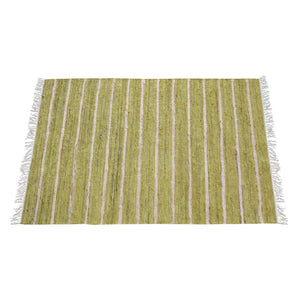 Area Rug, Bedroom Rug, Living Room Rug, Living Area Rug, Indian Rug, Office Carpet, Office Rug, Shop Rug Online, Recycled Fabric, Lime, Pitloom, Flat Weave, Stripes