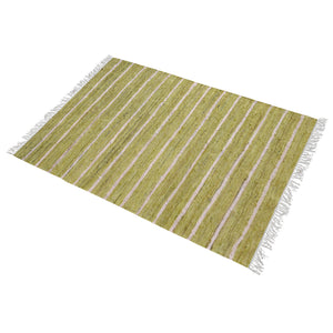 Area Rug, Bedroom Rug, Living Room Rug, Living Area Rug, Indian Rug, Office Carpet, Office Rug, Shop Rug Online, Recycled Fabric, Lime, Pitloom, Flat Weave, Stripes