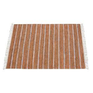 Area Rug, Bedroom Rug, Living Room Rug, Living Area Rug, Indian Rug, Office Carpet, Office Rug, Shop Rug Online, Recycled Fabric, Orange, Pitloom, Flat Weave, Stripes