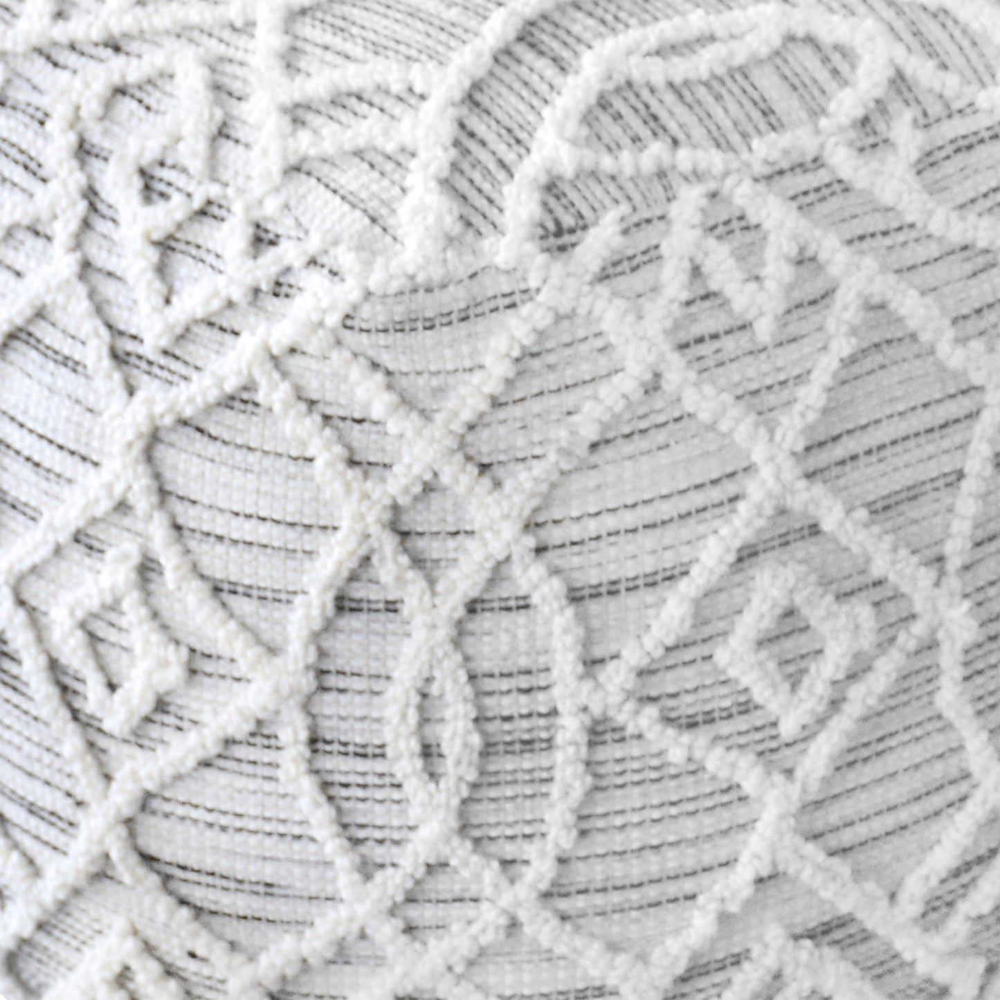 Warley Pouf, Wool, Charcoal/ Natural White, Hand woven, All Loop 