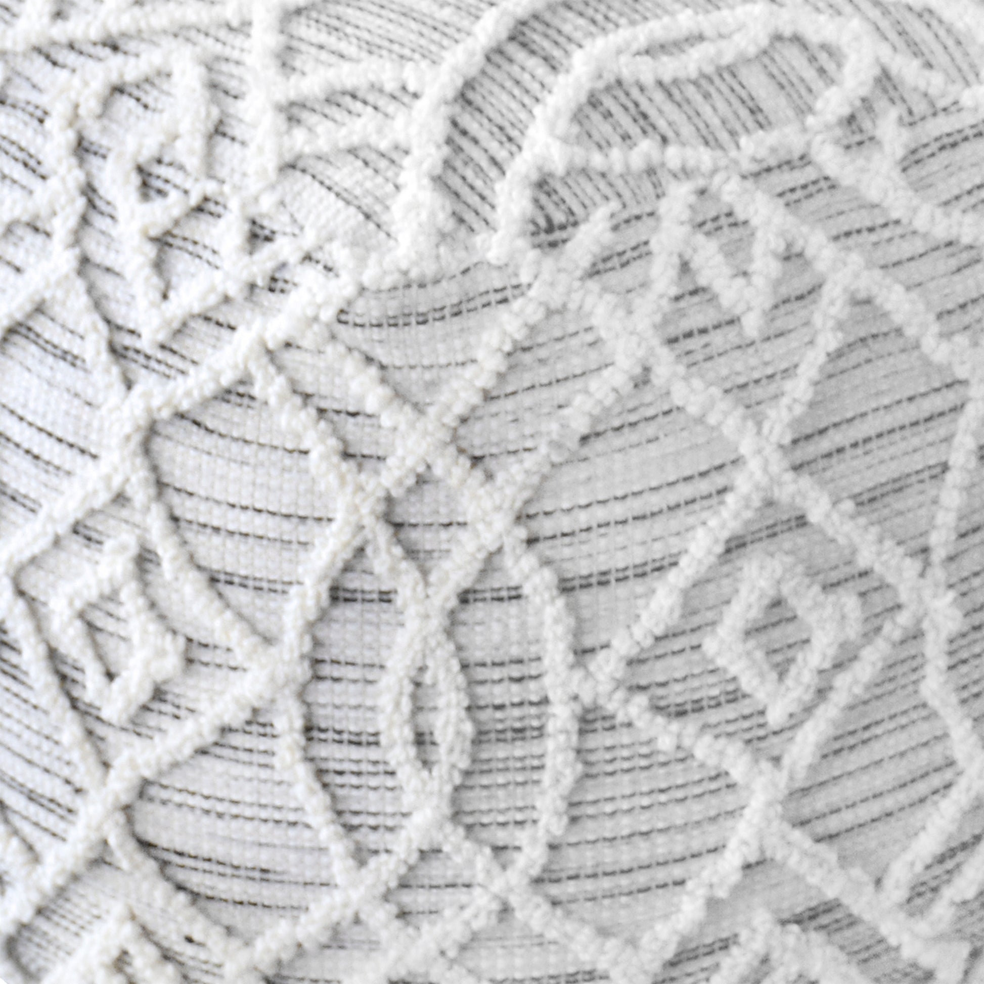 Warley Pouf, Wool, Charcoal/ Natural White, Hand woven, All Loop 
