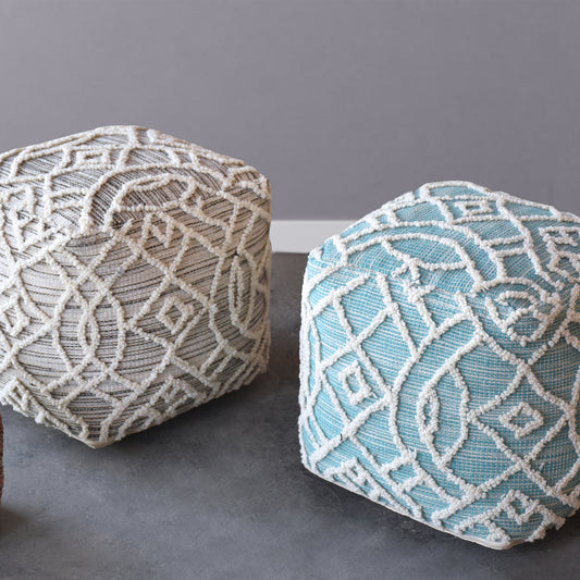 Warley Pouf, Wool, Hand woven, All Loop 