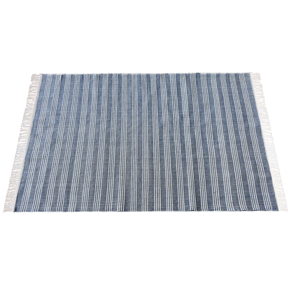 Area Rug, Bedroom Rug, Living Room Rug, Living Area Rug, Indian Rug, Office Carpet, Office Rug, Shop Rug Online, Pet, Blue,Natural White, Pitloom, Flat Weave, Stripes