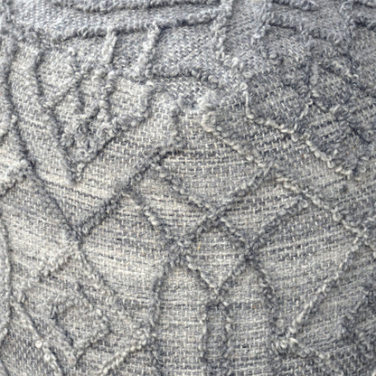 Welsia Pouf, Wool, Natural Grey