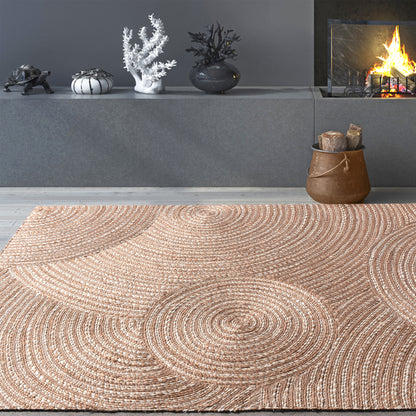 Area Rug, Bedroom Rug, Living Room Rug, Living Area Rug, Indian Rug, Office Carpet, Office Rug, Shop Rug Online, Jute, Natural, Hm Stitching, Flat Weave, circular