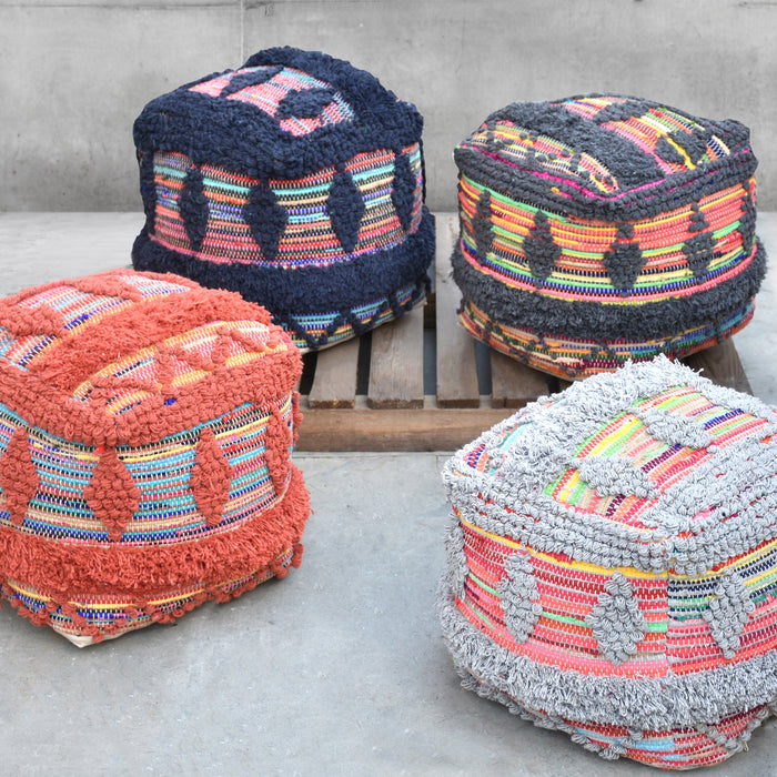 WEXFORD POUF - COTTON/ RECYCLED FABRIC