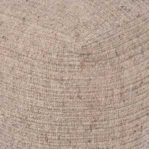Wilcox-II Pouf, Wool, Beige, Hand woven, Flat Weave 