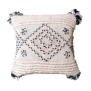 Yapen Pillow, Wool, Natural White, Charcoal, Pitloom, All Loop