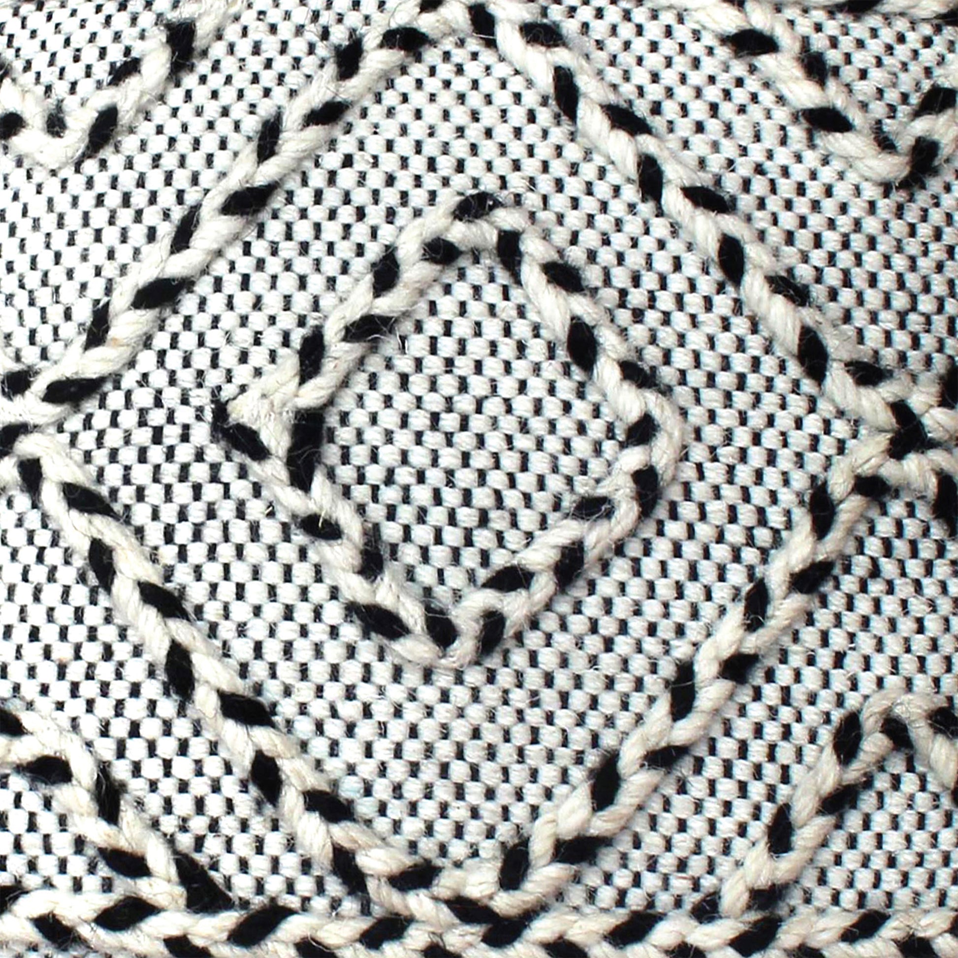 Zeehan Pillow, Wool, Natural White, Charcoal, Pitloom, Flat Weave