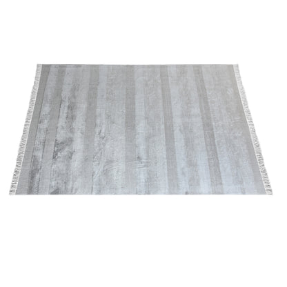 Area Rug, Bedroom Rug, Living Room Rug, Living Area Rug, Indian Rug, Office Carpet, Office Rug, Shop Rug Online, Viscose, Silver, Hand woven, Cut And Loop, Stripes