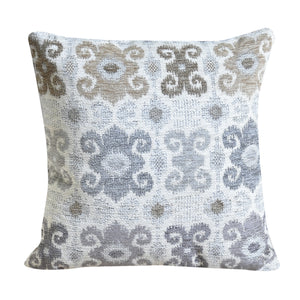 Zornis Pillow, Acrylic, Polyester, Grey, Natural, Jaquard Durry, Flat Weave