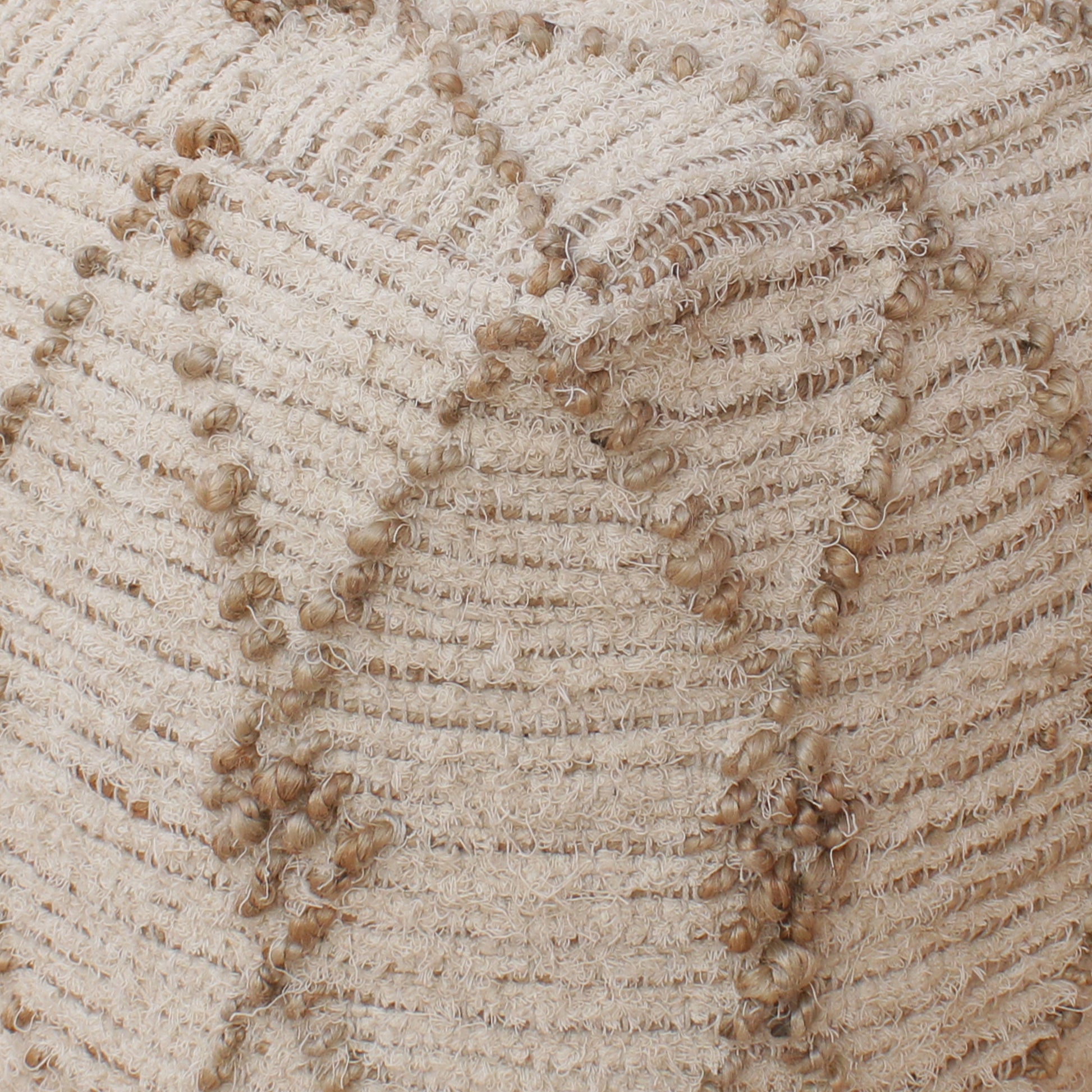 Zalane Pouf, Jute/ Cotton Salvage, Natural/ Natural White, Pitloom, All Loop 