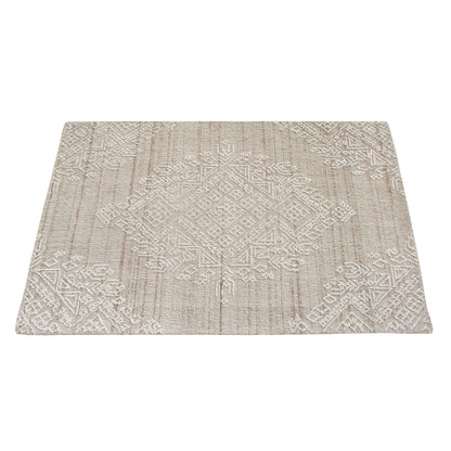 Area Rug, Bedroom Rug, Living Room Rug, Living Area Rug, Indian Rug, Office Carpet, Office Rug, Shop Rug Online, Wool, Beige, Natural White, Hand woven, All Loop, Floral