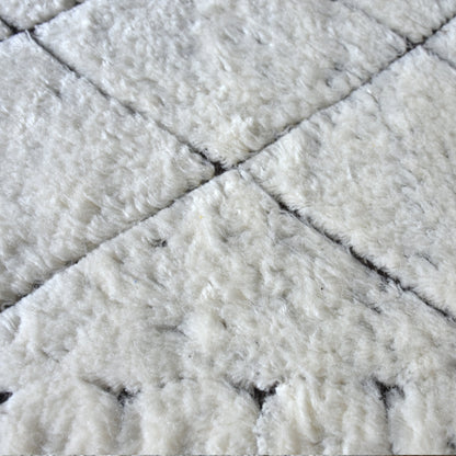 Area Rug, Bedroom Rug, Living Room Rug, Living Area Rug, Indian Rug, Office Carpet, Office Rug, Shop Rug Online, Nz Wool, Viscose, Natural White, Hand knotted, All Cut, Geometrical