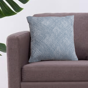 Gradesh - Ii Cushion, Blended Fabric, Blue, Natural White, Machine Made, Flat Weave 