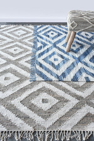 Area Rug, Bedroom Rug, Living Room Rug, Living Area Rug, Indian Rug, Office Carpet, Office Rug, Shop Rug Online, Denim, Recycled Fabric, Pitloom, Flat Weave, diamond 